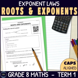 Roots and exponents worksheets for grade 8 term 1 exponents