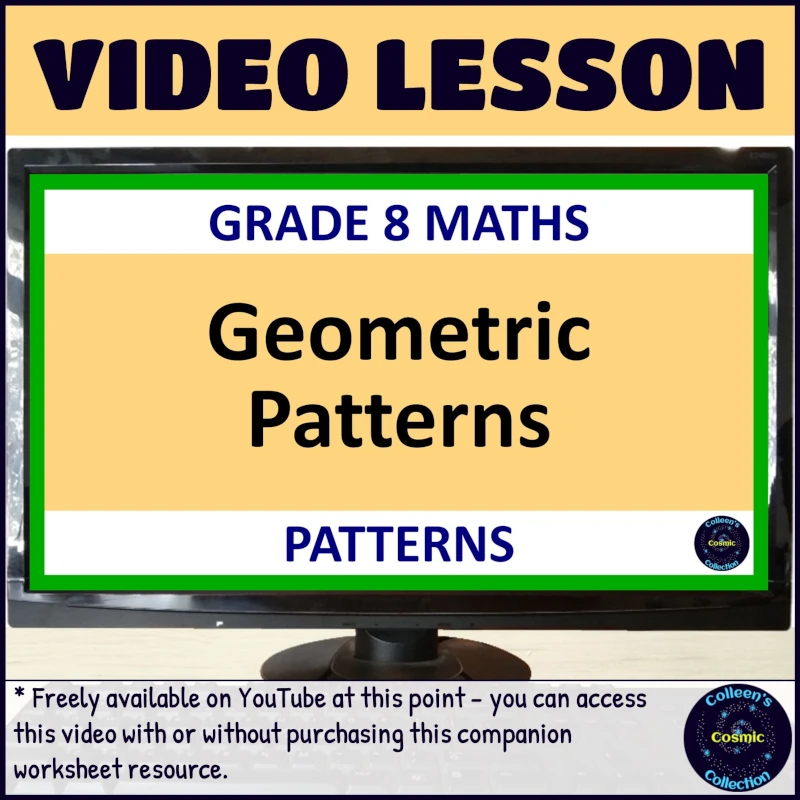 Geometric patterns worksheets for grade 8 term 1 patterns video lesson