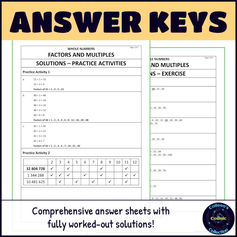 Grade 8 term 1 maths lessons and tests bundle answer keys
