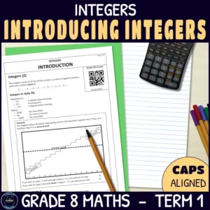 introducing integers worksheets for grade 8 term 1 integers