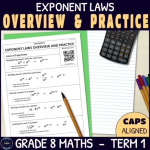 Laws of exponents worksheets for grade 8 term 1 exponents