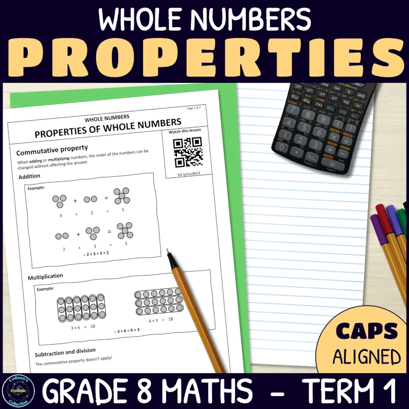 properties of whole numbers worksheets for grade 8 term 1 whole numbers