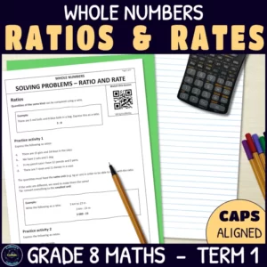 ratio and rate with whole numbers worksheets for grade 8 term 1 whole numbers