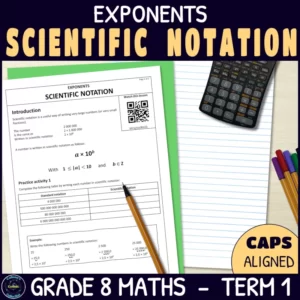 Scientific notation worksheets for grade 8 term 1 exponents