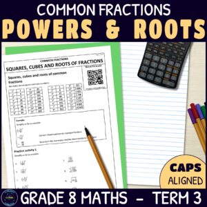 Squares, Cubes and Roots of Common Fractions