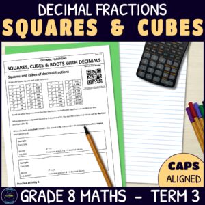 Squares, Cubes and Roots of Decimal Fractions