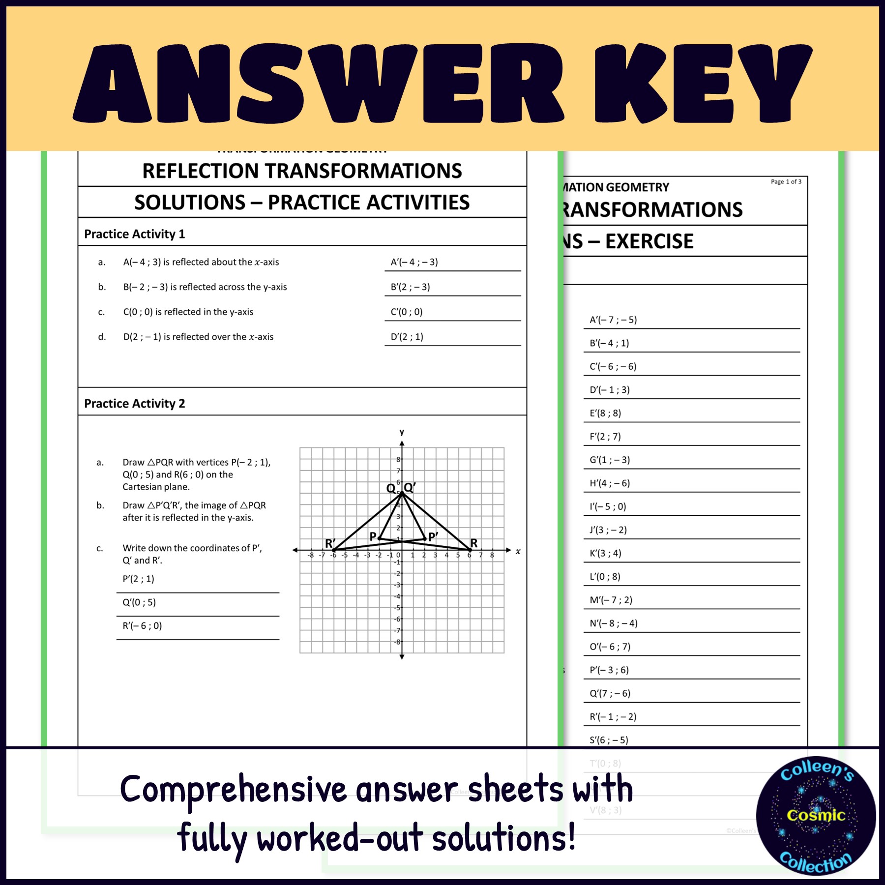 Reflections in Transformation Geometry answer key