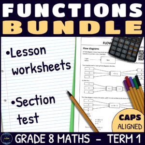 Grade 8 Maths Term 1 Functions Lessons and Assessments BUNDLE