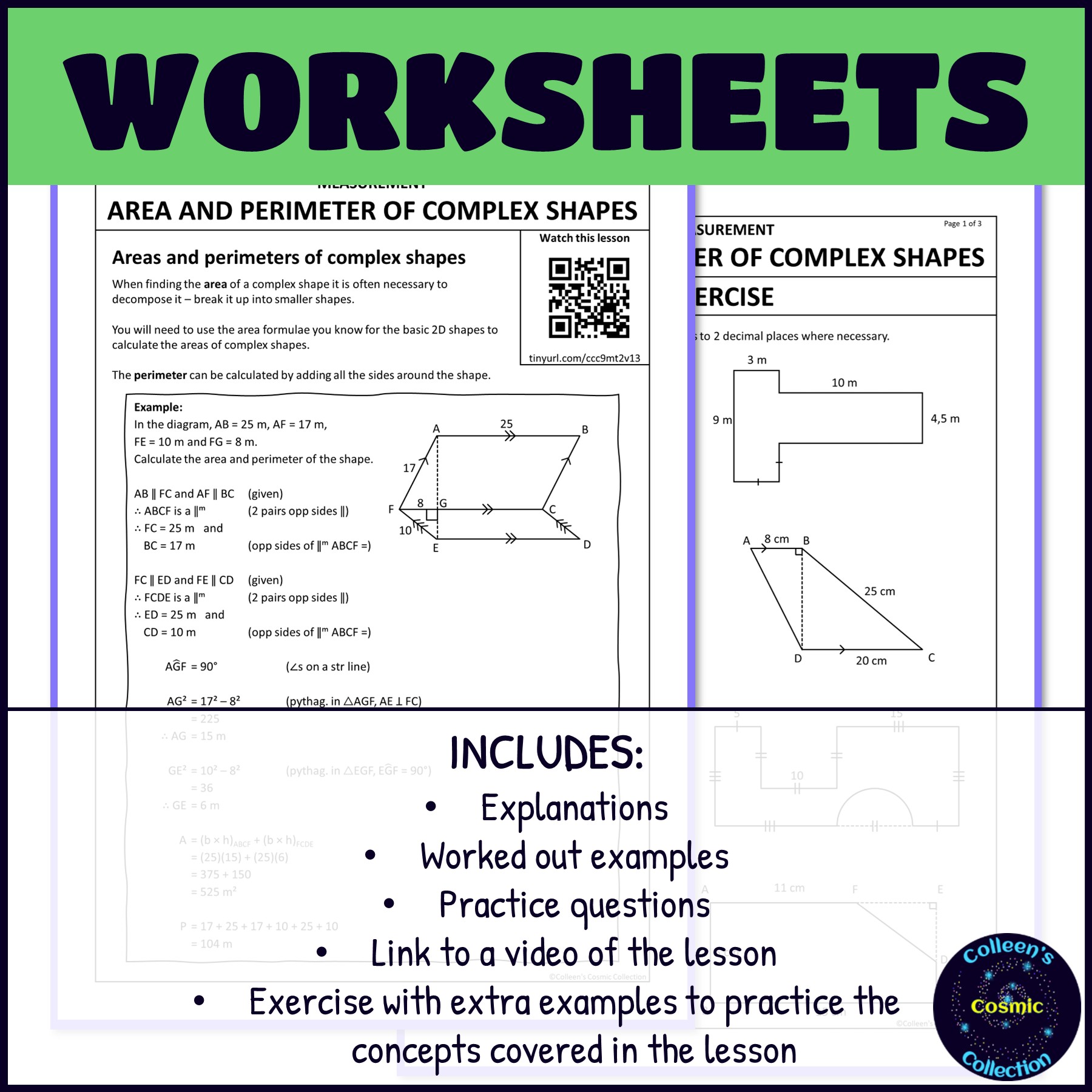 Area and Perimeter of Complex Shapes worksheets