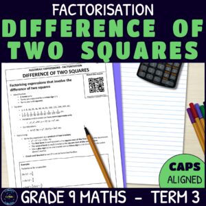 factorising with difference of two squares