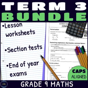 grade 9 maths term 3 bundle
