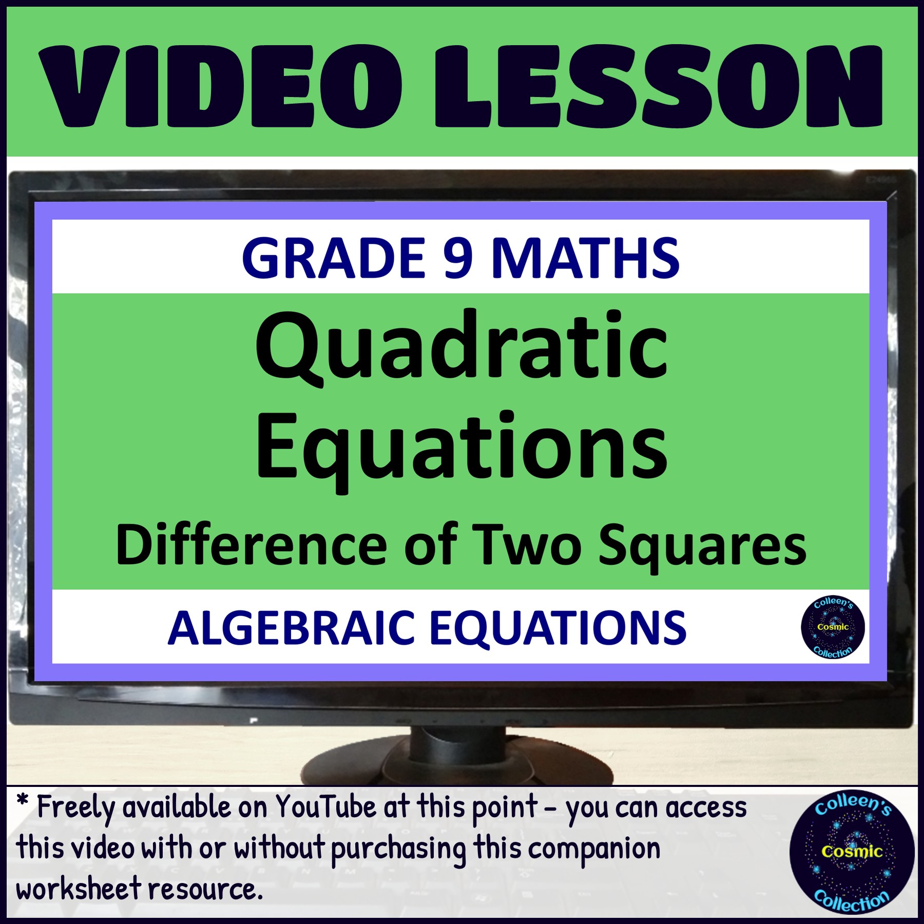 Quadratic Equations with Difference of Two Squares video lesson