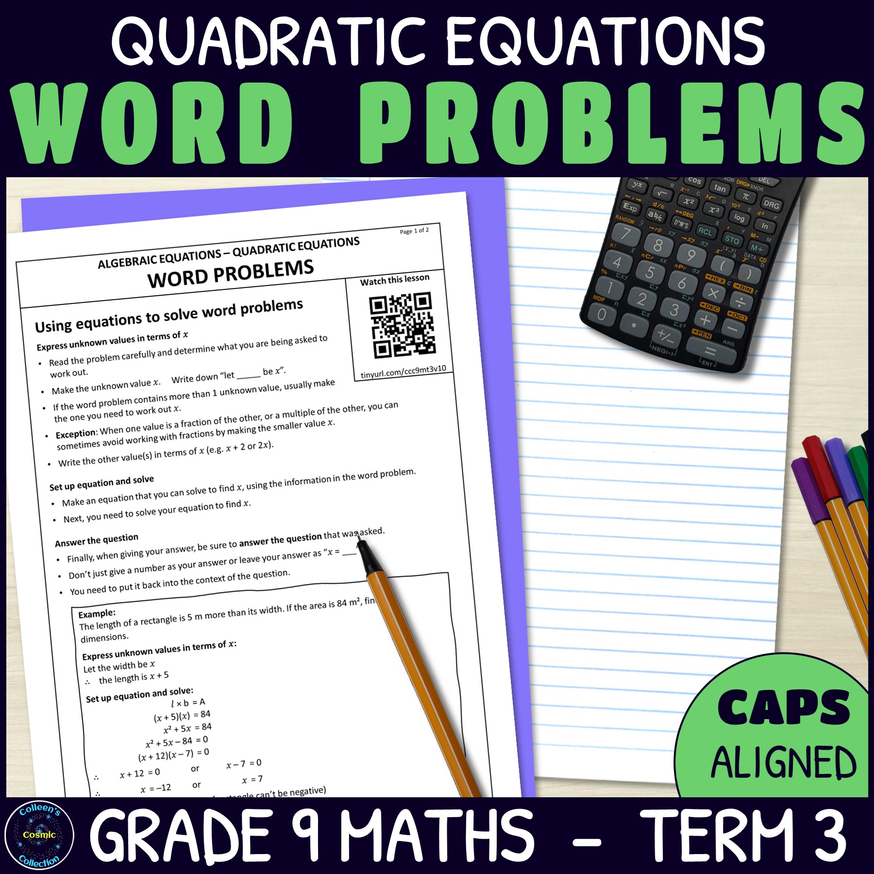 Word Problems with Quadratic Equations