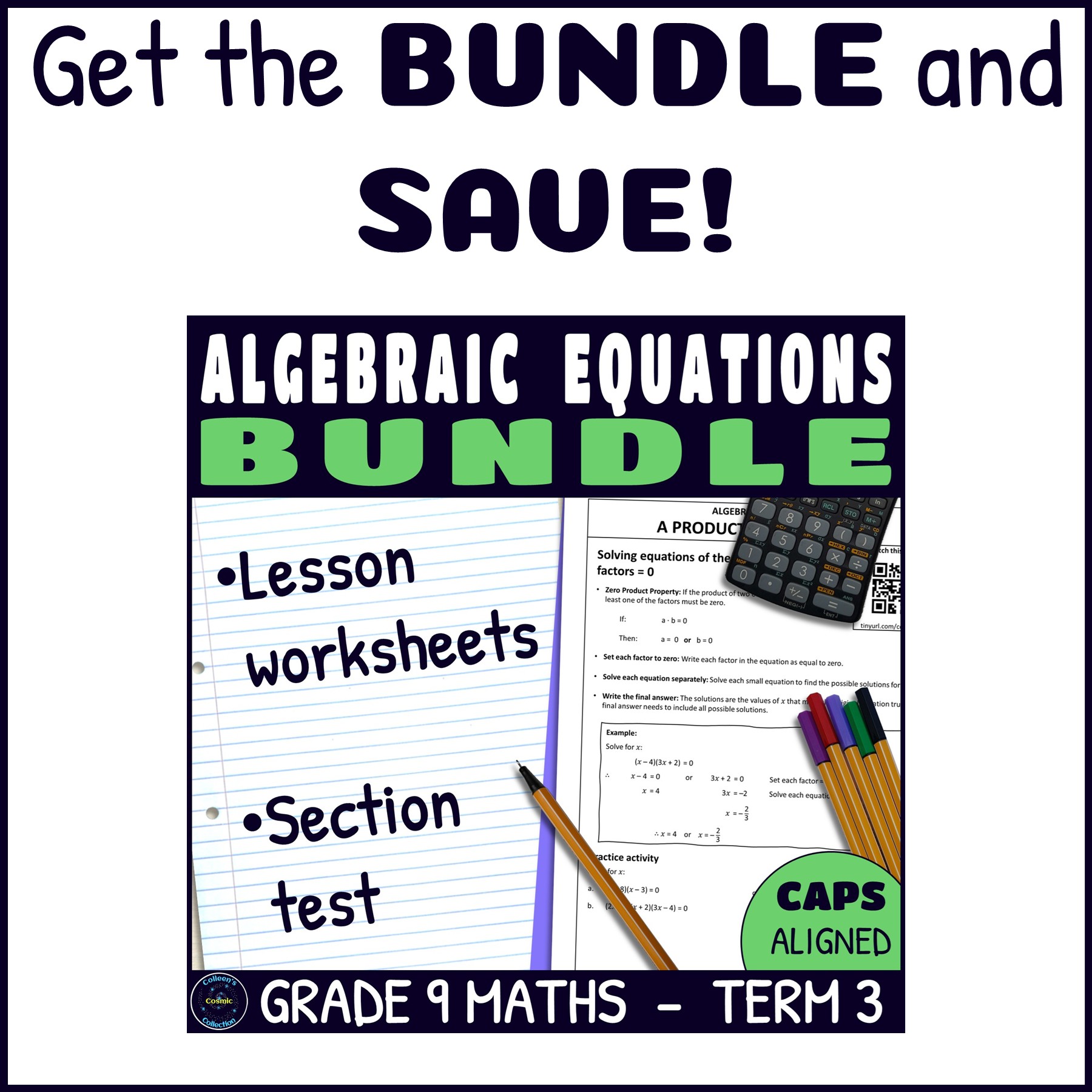 Word Problems with Quadratic Equations save with the bundle