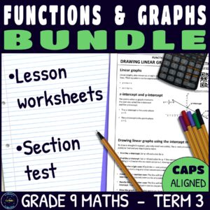 Functions and Graphs Worksheets & Test Bundle