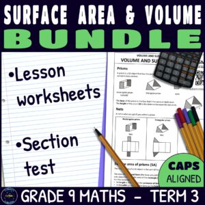 Surface Area and Volume Worksheets & Test Bundle