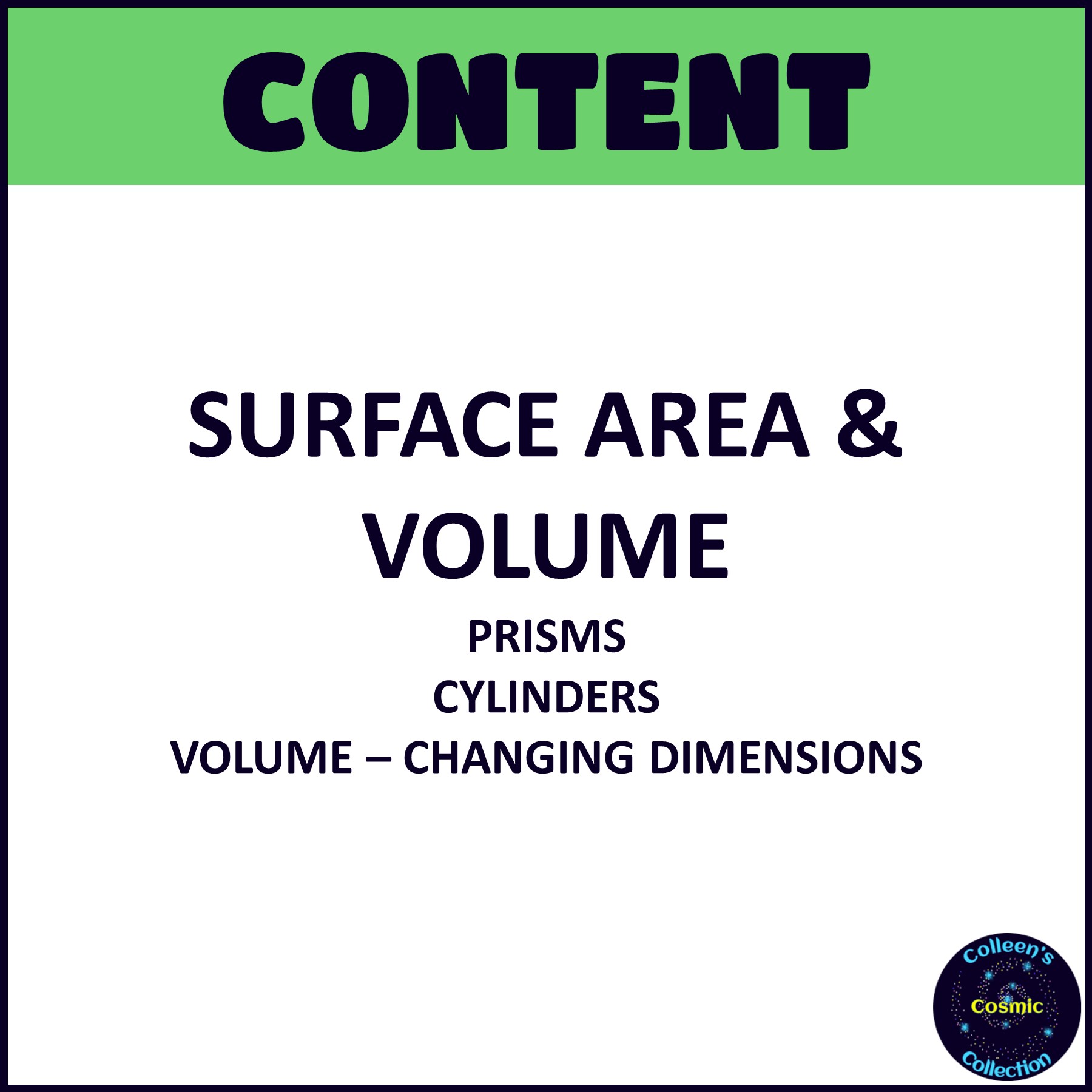 Surface Area and Volume Worksheets & Test Bundle content