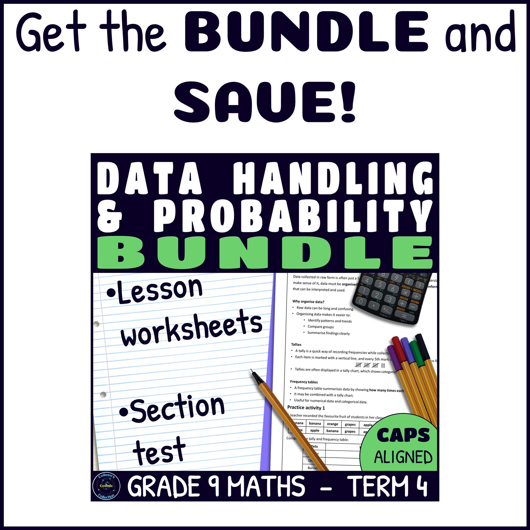 Data Handling - Collecting Organising & Summarising Data Worksheets | Grade 9 | CAPS Term 4 - Image 6