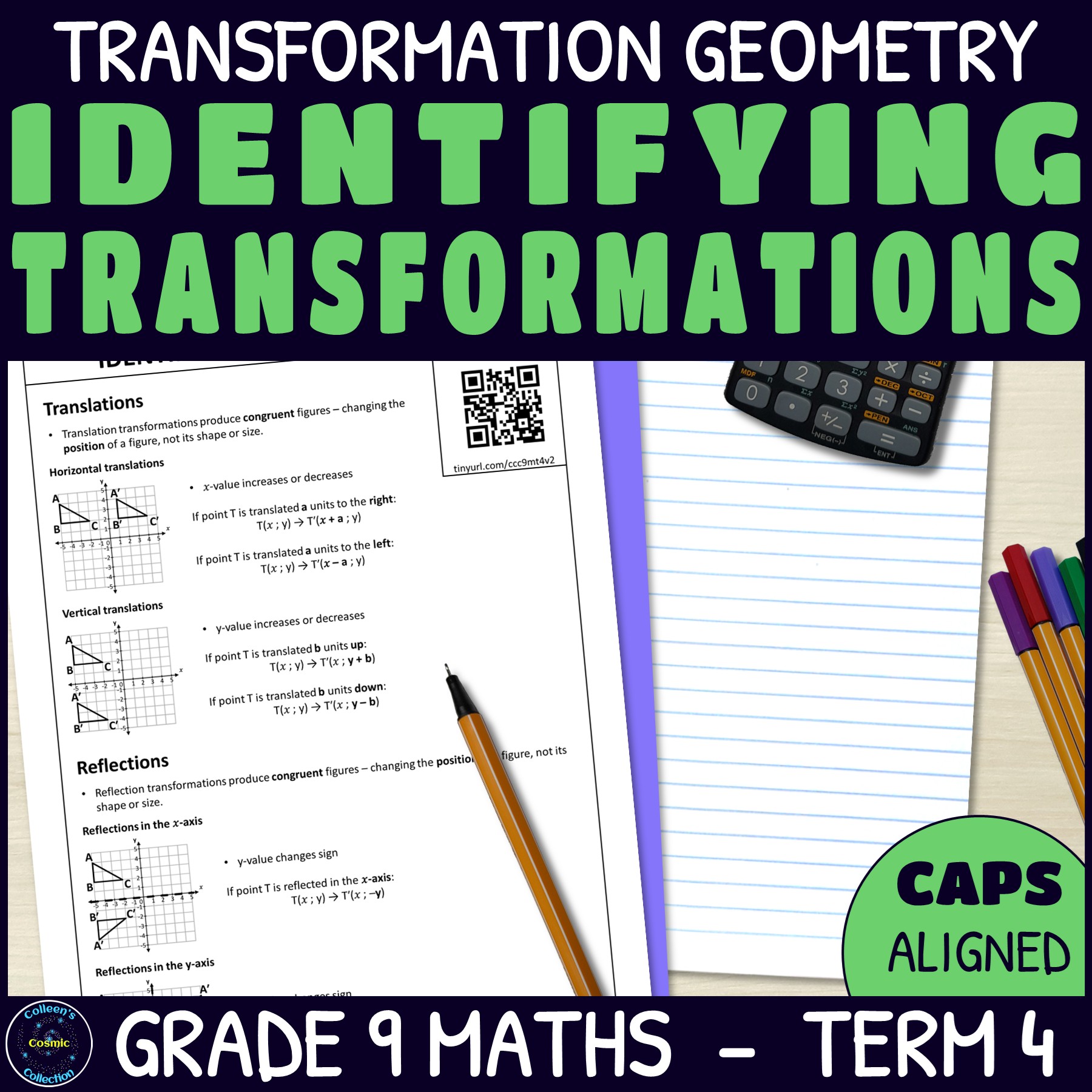 Identifying Transformations | Grade 9 Transformation Rules Worksheets ...