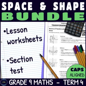 Transformation Geometry & 3D Objects lessons and test bundle
